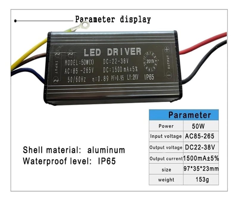 70W IP65 Waterproof LED Driver Power Supply 85 265V AC to DC 22 38V Transformer for Outdoor Lights - Image 5